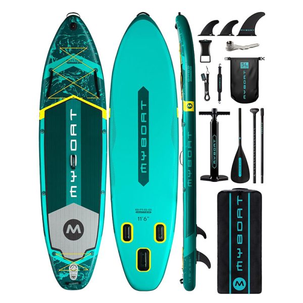 پدل بورد بادی مای بُت MYBOAT Bass Hunter-STD-Green 11'6" Inflatable SUP