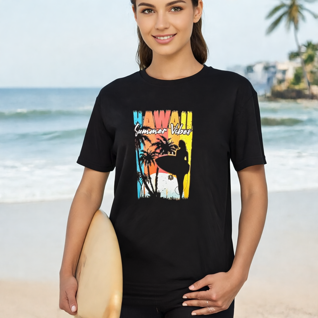 dylan-hawaii-womens-tshirt-01 تیشرت زنانه دیلان طرح هاوایی - DYLAN Hawaii Women's T-shirt